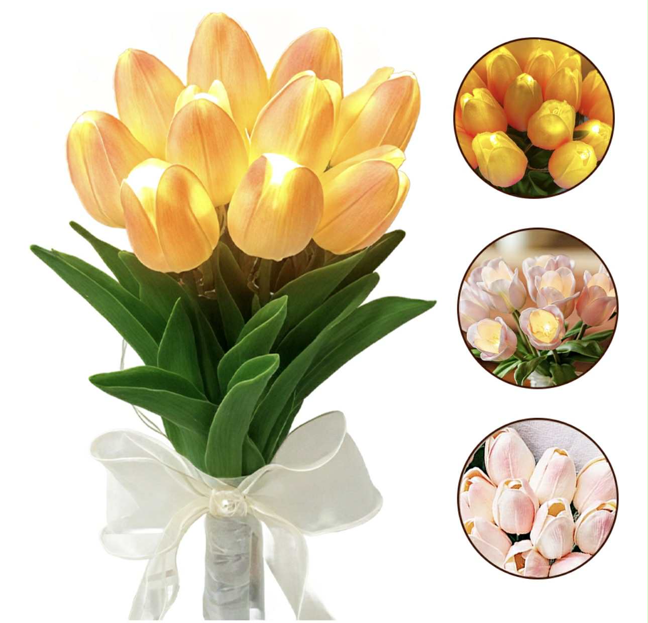 Ramo 10 tulipanes con luces