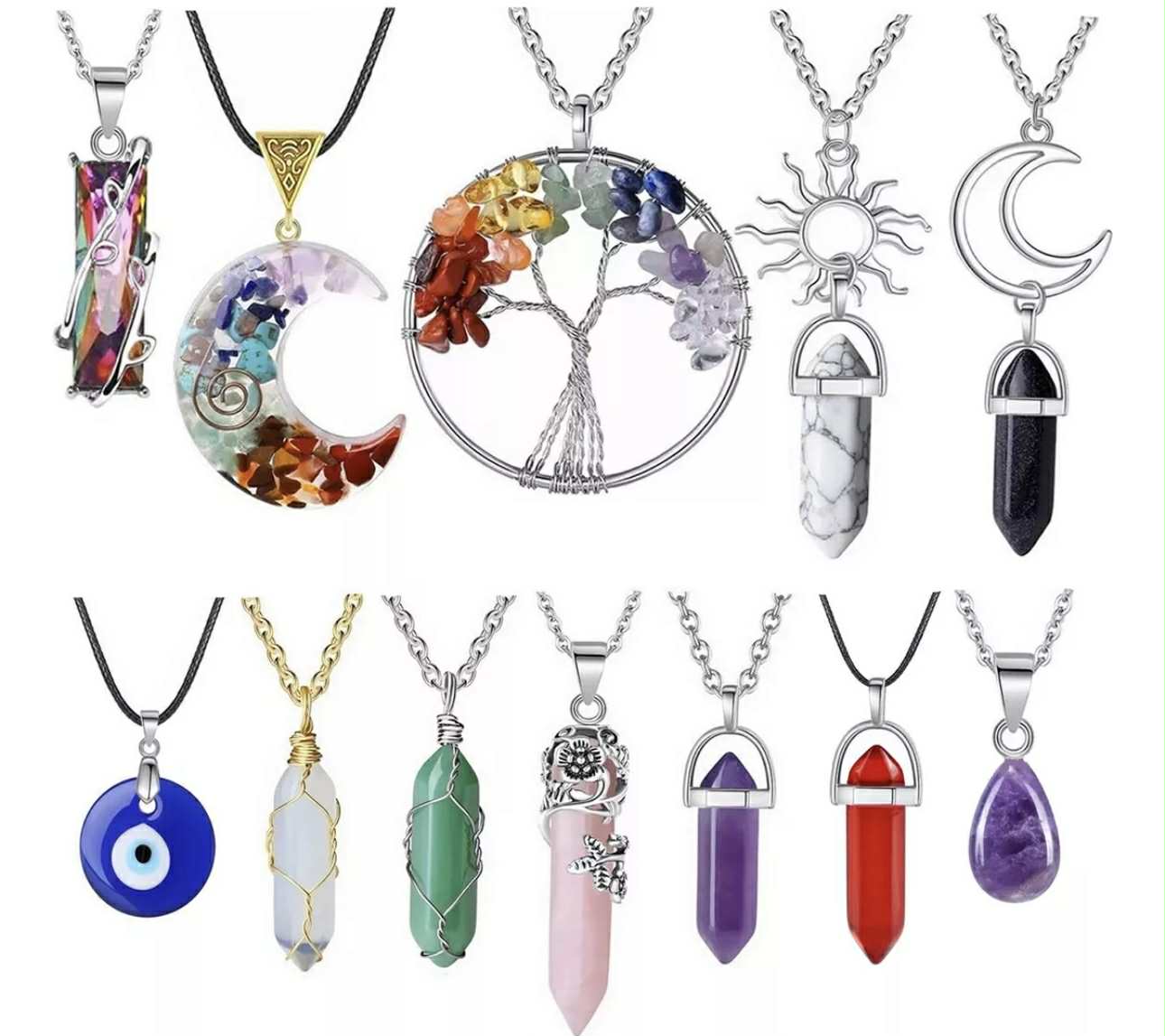 12 collares de cuarzo